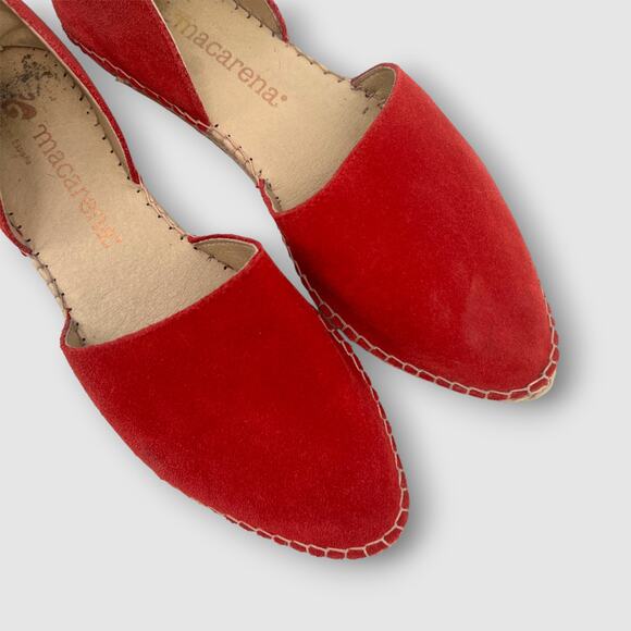 Macarena Spain Red Suede Espadrille Flats Women’s Size 39 / 9 - Picture 5 of 7